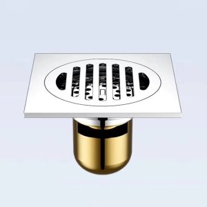 Phễu thu sàn bằng đồng mạ crom sáng bóng