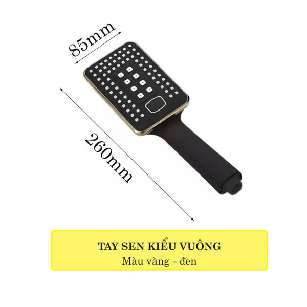Tay sen mau vàng đen kiểu vuông làm bằng nhựa ABS