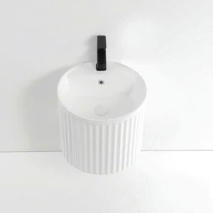 Lavabo treo tường kiểu tròn màu trắng
