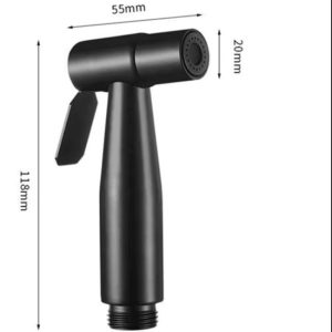 Đầu vòi xịt vệ sinh cầm tay màu đen bằng nhựa mã V661W Kích thước đầu vòi xịt nước