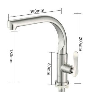 Kích thước vòi chậu rửa bằng thép không gỉ