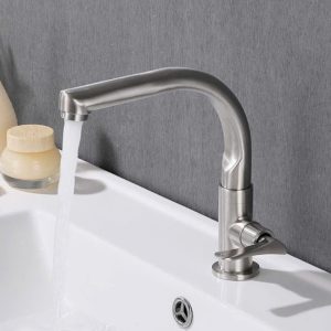 Vòi chậu rửa lạnh làm bằng inox 304 có thể dùng được cho chậu rửa mặt hoặc chậu rửa chén Vòi chậu rửa inox 304