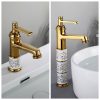 Vòi lavabo mạ vàng thân sứ cao cấp