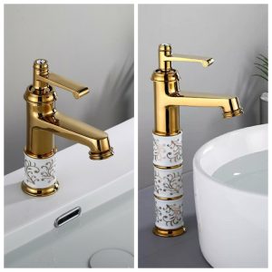 Thiết bị vệ sinh Đăng Khoa Sebas - Homepage Vòi lavabo mạ vàng thân sứ cao cấp