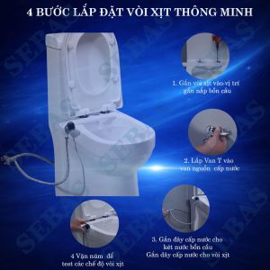 Các bước lắp đặt vòi xịt vệ sinh thông minh