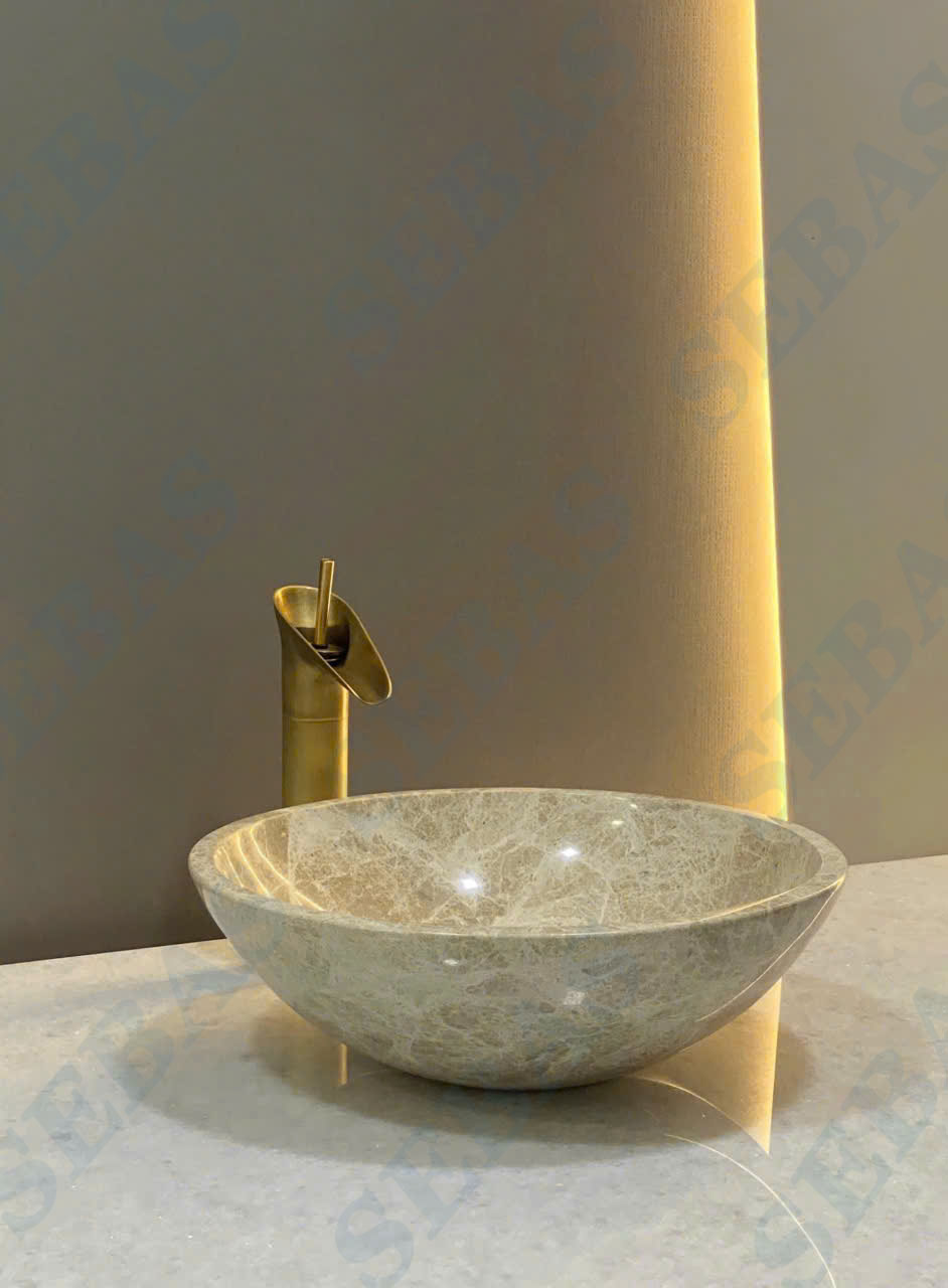 Lavabo da tu nhien ben theo thoi gian Lavabo đá tự nhiên màu xám ghi