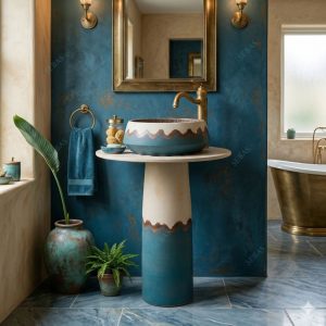 Lavabo sân vườn kiểu trụ đứng