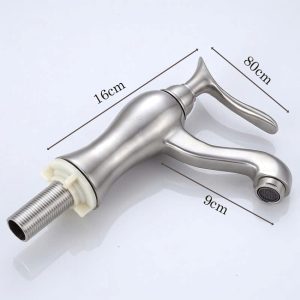 Vòi chậu rửa mặt cao cấp inox 304, vòi lavabo lạnh cao cấp Kích thước vòi chậu rửa mặt