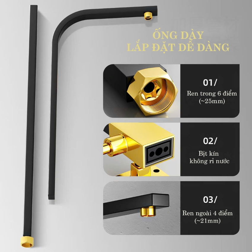 Thanh sen bang thep khong gi kieu vuong mau den vang thanh sen thép không gỉ kiểu vuông