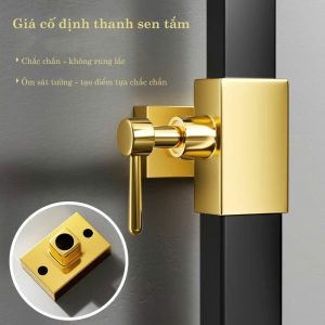 Thanh sen bằng thép không gỉ kiểu vuông màu đen vàng, phụ kiện vòi sen PK2502S Thanh sen hay cần sen làm bằng thép không gỉ
