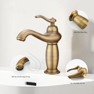 Kích thước vòi lavabo đồng cao 20cm