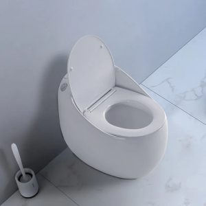 Bồn Cầu Trứng Màu Trắng Cao Cấp Xả Xoáy Mạnh BTR4769T bon cau trung trang thiet ke bo cong mem mai 1