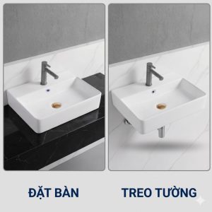So sánh lavabo treo tường và đặt bàn