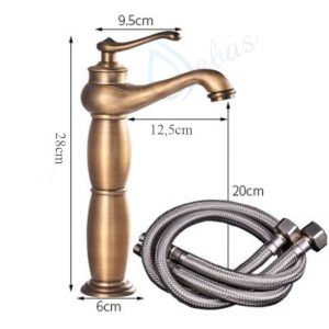 Kích thước vòi lavabo đồng cao 30cm