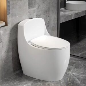 Bồn cầu liền khối màu trắng B4268T thiết kế bệ ngồi kiểu tròn, hiện đại, xả mạnh, lỗ thoát lớn bồn cầu liền khối màu trắng B4268T