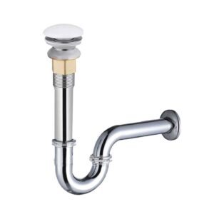 Bộ xả lavabo nút nhấn sứ trắng 