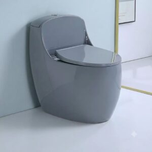 Bồn cầu liền khối màu xám B4268X thiết kế bệ ngồi kiểu tròn, hiện đại, xả mạnh, lỗ thoát lớn Bồn cầu liền khối màu xám