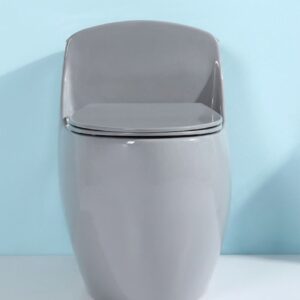 Bồn cầu liền khối màu xám B4268X thiết kế bệ ngồi kiểu tròn, hiện đại, xả mạnh, lỗ thoát lớn bon cau lien khoi mau xam mat truoc
