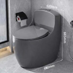 Bồn cầu liền khối màu xám sang trọng