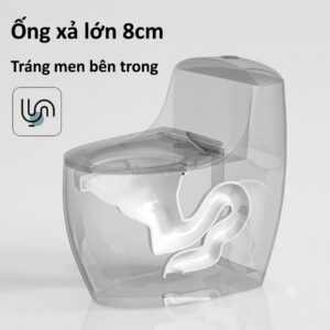 Bồn cầu liền khối màu trắng B4268T thiết kế bệ ngồi kiểu tròn, hiện đại, xả mạnh, lỗ thoát lớn Bồn cầu liền khối ống xả lớn
