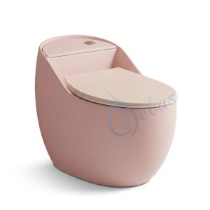 Bồn cầu trứng màu hồng men lì sang trọng