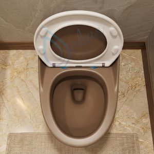 Bồn cầu trứng màu nâu men lì cao cấp