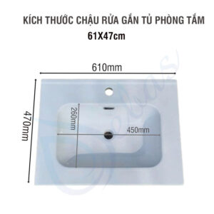 Kích thước lavabo gắn tủ phòng tắm