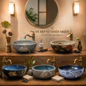 Chậu lavabo nghệ thuật gốm sứ
