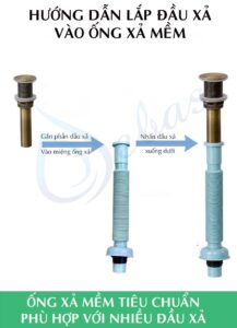 Hướng dẫn lắp đầu xả lavabo vào ống xả mềm