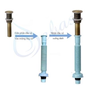 Hướng dẫn lắp đầu xả lavabo vào ống xả mềm