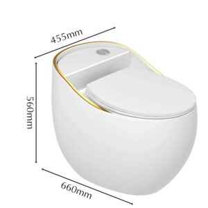Kích thước bồn cầu trứng trắng viền vàng