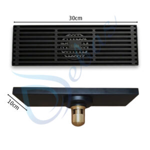 Phễu thu sàn dạng thanh dài bằng inox sus 304 màu đen Kích thước phễu thu sàn dạng thanh dài