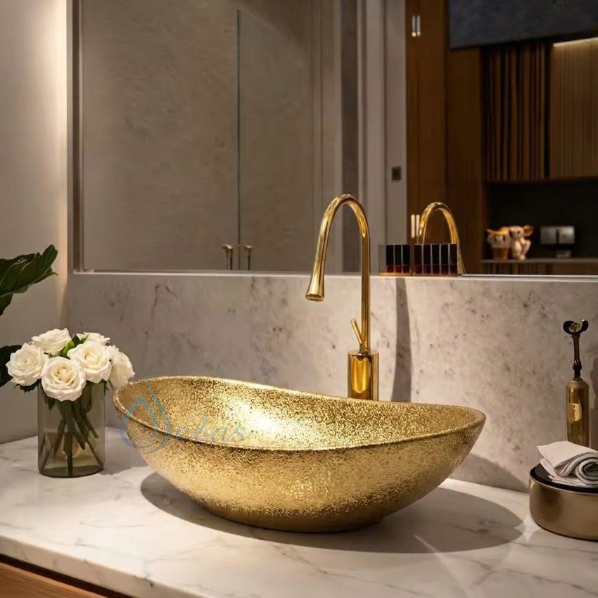 Chau lavabo hinh thuyen vang nham lavabo hinh thuyen mau vang nham 1