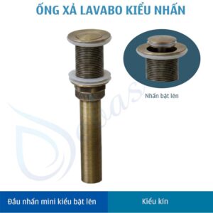 ống xả lavabo bằng đồng kiểu nhấn