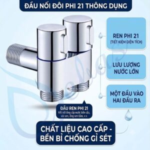 van góc 2 đầu ra đầu nối phi 21 thông dụng
