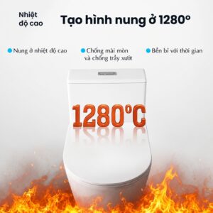 Bồn cầu nguyên khối 5 lỗ xả nung nhiệt độ cao