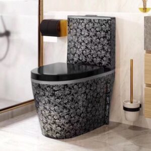 Bồn cầu xám hoa trắng