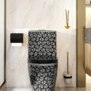 Bồn cầu xám hoa trắng thiết kế sang trọng, xả mạnh B3778X Bồn cầu xám hoa trắng một khối xả xoáy mạnh