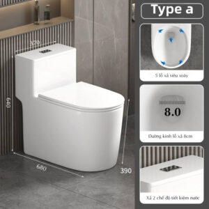 Kích thước bồn cầu nguyên khối 5 lỗ xả