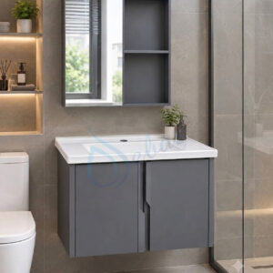 Bộ tủ treo tường màu xám đậm