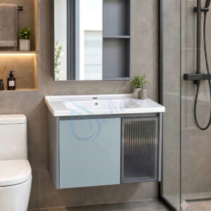Bộ tủ treo tường màu xanh