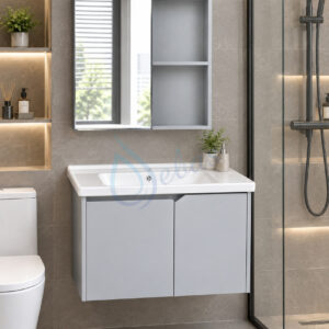 bo tu lavabo treo tuong mau xam nhat