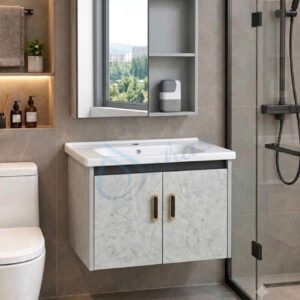 bo tu lavabo treo tuong van gia da mau xam