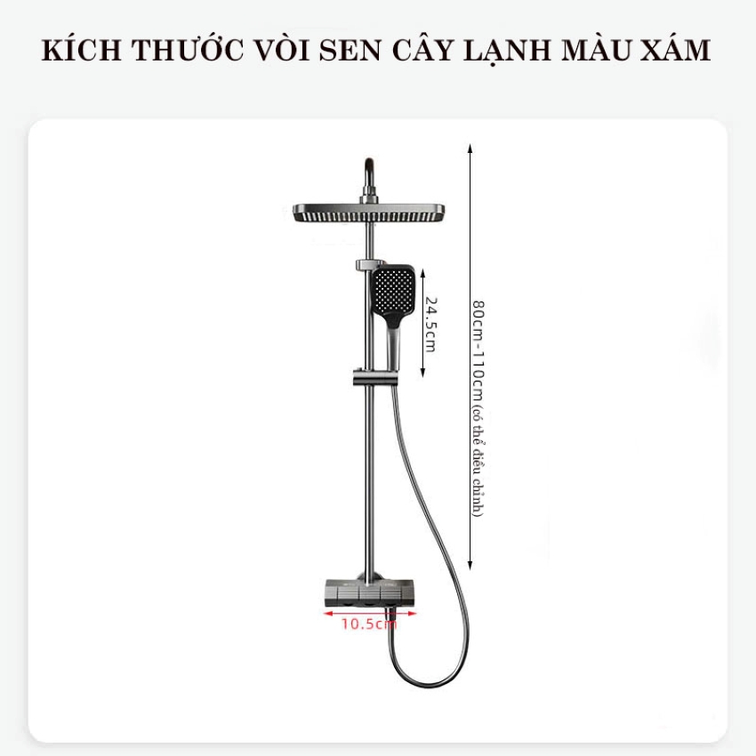 Voi sen lanh tam dung mau xam ma dien thiet ke hien dai kich thuoc voi sen lanh gan tuong mau